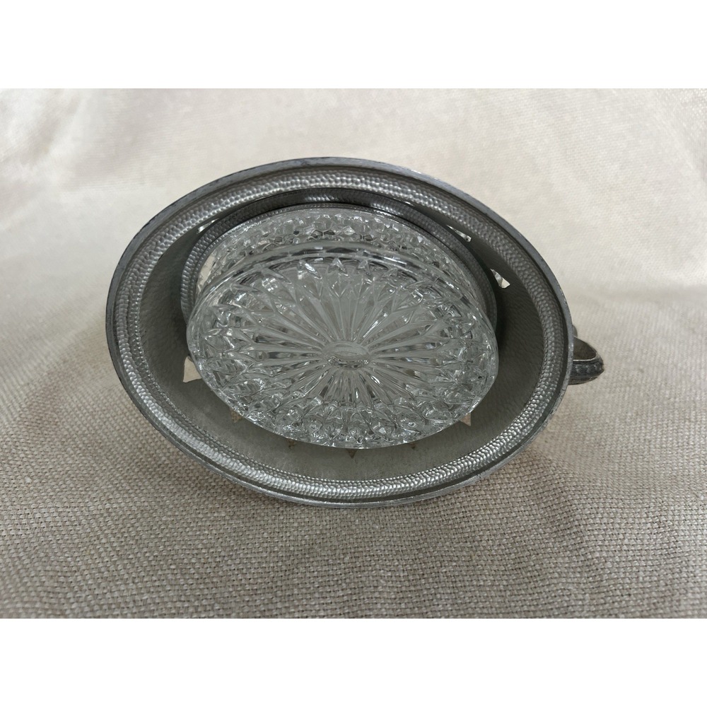 Vintage Italian Crystal Sugar Bowl Silver Plate Hearts Made in Italy Candy‎ Dish - Picture 11 of 11
